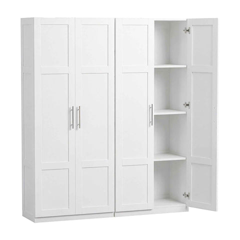 Darrahopens Furniture > Dining > Buffets & Sideboards Artiss 2x Buffet Sideboard Cabinet Pantry Hutch Kitchen Storage Organiser White