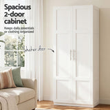 Darrahopens Furniture > Dining > Buffets & Sideboards Artiss 2x Buffet Sideboard Cabinet Pantry Hutch Kitchen Storage Organiser White