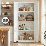 Darrahopens Furniture > Dining > Buffets & Sideboards Artiss 2x Buffet Sideboard Cabinet Pantry Hutch Kitchen Storage Organiser White