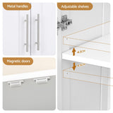 Darrahopens Furniture > Dining > Buffets & Sideboards Artiss 2x Buffet Sideboard Cabinet Pantry Hutch Kitchen Storage Organiser White