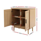 Darrahopens Furniture > Dining > Buffets & Sideboards Artiss 2x Buffet Sideboard Cabinet Rattan Cupboard 2 Doors Storage Pantry BRIONY