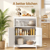 Darrahopens Furniture > Dining > Buffets & Sideboards Artiss 2x Buffet Sideboard Cabinet Server Cupboard Kitchen Bathroom Storage IVOR