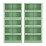 Darrahopens Furniture > Dining > Buffets & Sideboards Artiss 2x Buffet Sideboard Cabinet Storage Cupboard Mesh Doors Metal ELIA Green