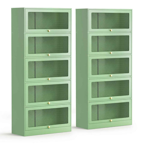 Darrahopens Furniture > Dining > Buffets & Sideboards Artiss 2x Buffet Sideboard Cabinet Storage Cupboard Mesh Doors Metal ELIA Green