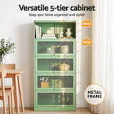 Darrahopens Furniture > Dining > Buffets & Sideboards Artiss 2x Buffet Sideboard Cabinet Storage Cupboard Mesh Doors Metal ELIA Green