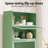 Darrahopens Furniture > Dining > Buffets & Sideboards Artiss 2x Buffet Sideboard Cabinet Storage Cupboard Mesh Doors Metal ELIA Green
