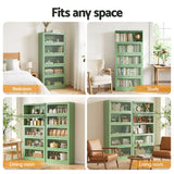 Darrahopens Furniture > Dining > Buffets & Sideboards Artiss 2x Buffet Sideboard Cabinet Storage Cupboard Mesh Doors Metal ELIA Green