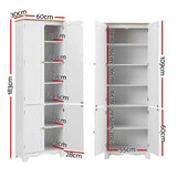Darrahopens Furniture > Dining > Buffets & Sideboards Artiss 2x Buffet Sideboard Pantry Cabinet Cupboard 6-Tiers Storage Shelves BERNE