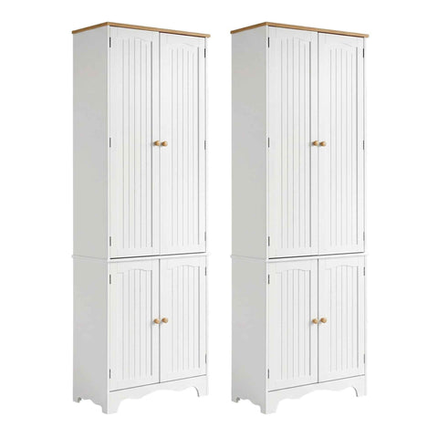 Darrahopens Furniture > Dining > Buffets & Sideboards Artiss 2x Buffet Sideboard Pantry Cabinet Cupboard 6-Tiers Storage Shelves BERNE