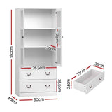 Artiss Buffet Sideboard 180cm Hutch Storage Cabinet Kitchen Drawer Door White