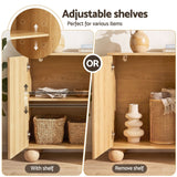 Darrahopens Furniture > Dining > Buffets & Sideboards Artiss Buffet Sideboard Cabinet 2-Tier Fluted Kitchen Storage Ball Legs Pine In Australia - Darrahopens
