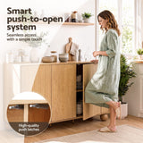 Darrahopens Furniture > Dining > Buffets & Sideboards Artiss Buffet Sideboard Cabinet 2-Tier Fluted Kitchen Storage Ball Legs Pine In Australia - Darrahopens