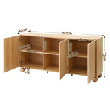 Artiss Buffet Sideboard Cabinet 2-Tier Fluted Kitchen Storage Ball Legs Pine In Australia - Darrahopens