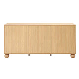 Artiss Buffet Sideboard Cabinet 2-Tier Fluted Kitchen Storage Ball Legs Pine In Australia - Darrahopens