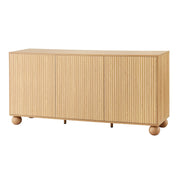 Darrahopens Furniture > Dining > Buffets & Sideboards Artiss Buffet Sideboard Cabinet 2-Tier Fluted Kitchen Storage Ball Legs Pine In Australia - Darrahopens