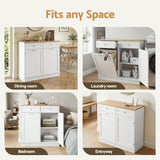 Darrahopens Furniture > Dining > Buffets & Sideboards Artiss Buffet Sideboard Cabinet Kitchen Tilt Out Bin Holder Storage Cupboard
