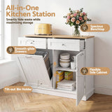 Darrahopens Furniture > Dining > Buffets & Sideboards Artiss Buffet Sideboard Cabinet Kitchen Tilt Out Bin Holder Storage Cupboard