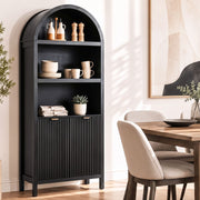Darrahopens Furniture > Dining > Buffets & Sideboards Artiss Buffet Sideboard Cabinet Pantry 180CM Arched Storage Bookshelf Black In Australia - Darrahopens