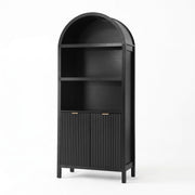 Darrahopens Furniture > Dining > Buffets & Sideboards Artiss Buffet Sideboard Cabinet Pantry 180CM Arched Storage Bookshelf Black In Australia - Darrahopens