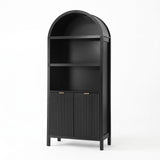 Darrahopens Furniture > Dining > Buffets & Sideboards Artiss Buffet Sideboard Cabinet Pantry 180CM Arched Storage Bookshelf Black In Australia - Darrahopens