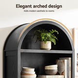 Darrahopens Furniture > Dining > Buffets & Sideboards Artiss Buffet Sideboard Cabinet Pantry 180CM Arched Storage Bookshelf Black In Australia - Darrahopens