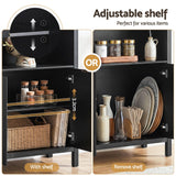 Darrahopens Furniture > Dining > Buffets & Sideboards Artiss Buffet Sideboard Cabinet Pantry 180CM Arched Storage Bookshelf Black In Australia - Darrahopens