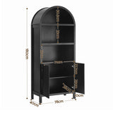 Darrahopens Furniture > Dining > Buffets & Sideboards Artiss Buffet Sideboard Cabinet Pantry 180CM Arched Storage Bookshelf Black In Australia - Darrahopens