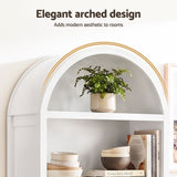 Darrahopens Furniture > Dining > Buffets & Sideboards Artiss Buffet Sideboard Cabinet Pantry 180CM Arched Storage Bookshelf White In Australia - Darrahopens