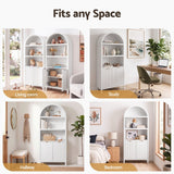 Darrahopens Furniture > Dining > Buffets & Sideboards Artiss Buffet Sideboard Cabinet Pantry 180CM Arched Storage Bookshelf White In Australia - Darrahopens