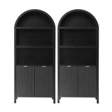 Artiss Buffet Sideboard Cabinet Pantry X2 180CM Arched Storage Bookshelf Black In Australia - Darrahopens