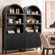 Darrahopens Furniture > Dining > Buffets & Sideboards Artiss Buffet Sideboard Cabinet Pantry X2 180CM Arched Storage Bookshelf Black In Australia - Darrahopens