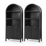 Artiss Buffet Sideboard Cabinet Pantry X2 180CM Arched Storage Bookshelf Black In Australia - Darrahopens