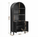 Artiss Buffet Sideboard Cabinet Pantry X2 180CM Arched Storage Bookshelf Black In Australia - Darrahopens