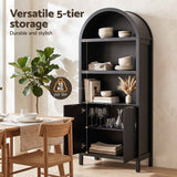 Artiss Buffet Sideboard Cabinet Pantry X2 180CM Arched Storage Bookshelf Black In Australia - Darrahopens