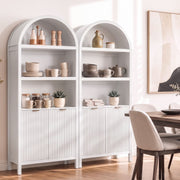 Darrahopens Furniture > Dining > Buffets & Sideboards Artiss Buffet Sideboard Cabinet Pantry X2 180CM Arched Storage Bookshelf White In Australia - Darrahopens