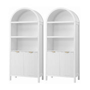 Darrahopens Furniture > Dining > Buffets & Sideboards Artiss Buffet Sideboard Cabinet Pantry X2 180CM Arched Storage Bookshelf White In Australia - Darrahopens