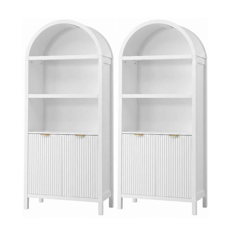 Artiss Buffet Sideboard Cabinet Pantry X2 180CM Arched Storage Bookshelf White In Australia - Darrahopens