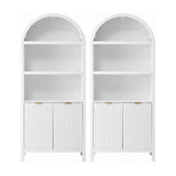 Artiss Buffet Sideboard Cabinet Pantry X2 180CM Arched Storage Bookshelf White In Australia - Darrahopens