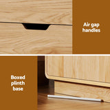 Darrahopens Furniture > Dining > Buffets & Sideboards Artiss Buffet Sideboard Cabinet Storage Kitchen Cupboard Drawers Round Edge Oak