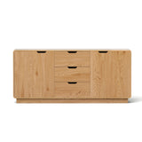 Darrahopens Furniture > Dining > Buffets & Sideboards Artiss Buffet Sideboard Cabinet Storage Kitchen Cupboard Drawers Round Edge Oak