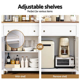 Darrahopens Furniture > Dining > Buffets & Sideboards Artiss Buffet Sideboard Storage Cabinet Kitchen Cupboard 2 Drawers 140CM White