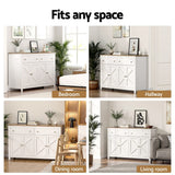 Darrahopens Furniture > Dining > Buffets & Sideboards Artiss Buffet Sideboard Storage Cabinet Kitchen Cupboard 2 Drawers 140CM White