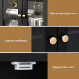 Darrahopens Furniture > Dining > Buffets & Sideboards Artiss Buffet Sideboard Storage Cabinet Kitchen Cupboard Clear Door Drawer Black