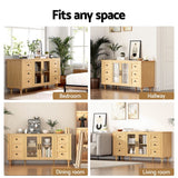 Darrahopens Furniture > Dining > Buffets & Sideboards Artiss Buffet Sideboard Storage Cabinet Kitchen Cupboard Faux Drawer 150CM Pine