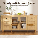 Darrahopens Furniture > Dining > Buffets & Sideboards Artiss Buffet Sideboard Storage Cabinet Kitchen Cupboard Faux Drawer 150CM Pine