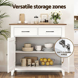 Darrahopens Furniture > Dining > Buffets & Sideboards Artiss Buffet Sideboard Storage Cabinet Kitchen Cupboard Hallway 2 Drawers White