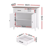Darrahopens Furniture > Dining > Buffets & Sideboards Artiss Buffet Sideboard Storage Cabinet Kitchen Cupboard Hallway 2 Drawers White