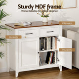 Darrahopens Furniture > Dining > Buffets & Sideboards Artiss Buffet Sideboard Storage Cabinet Kitchen Cupboard Hallway 2 Drawers White