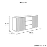 Darrahopens Furniture > Dining > Buffets & Sideboards Buffet Ceramic Table Top MDF Cabinet Storage Stainless Steel In White