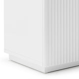 Darrahopens Furniture > Dining > Buffets & Sideboards Buffet Ceramic Table Top MDF Cabinet Storage Stainless Steel In White